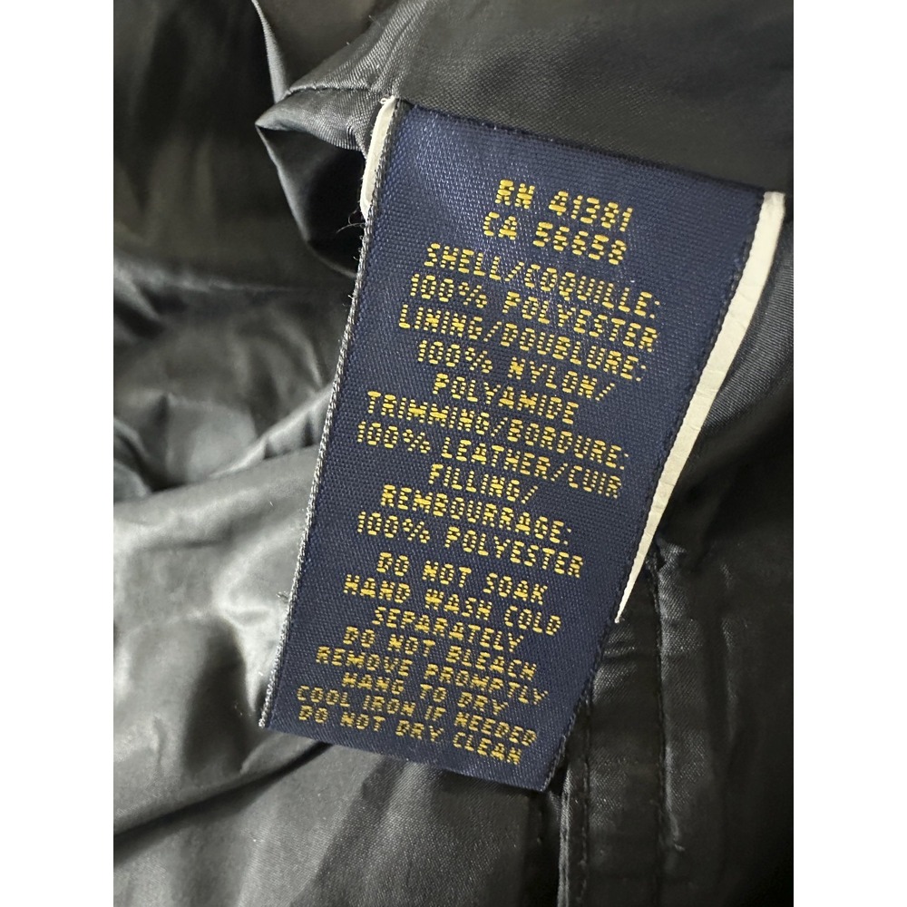 Polo Ralph Lauren Diamond Quilted Vest XS Black Full Zip Corduroy Collar Belt - Picture 9 of 16